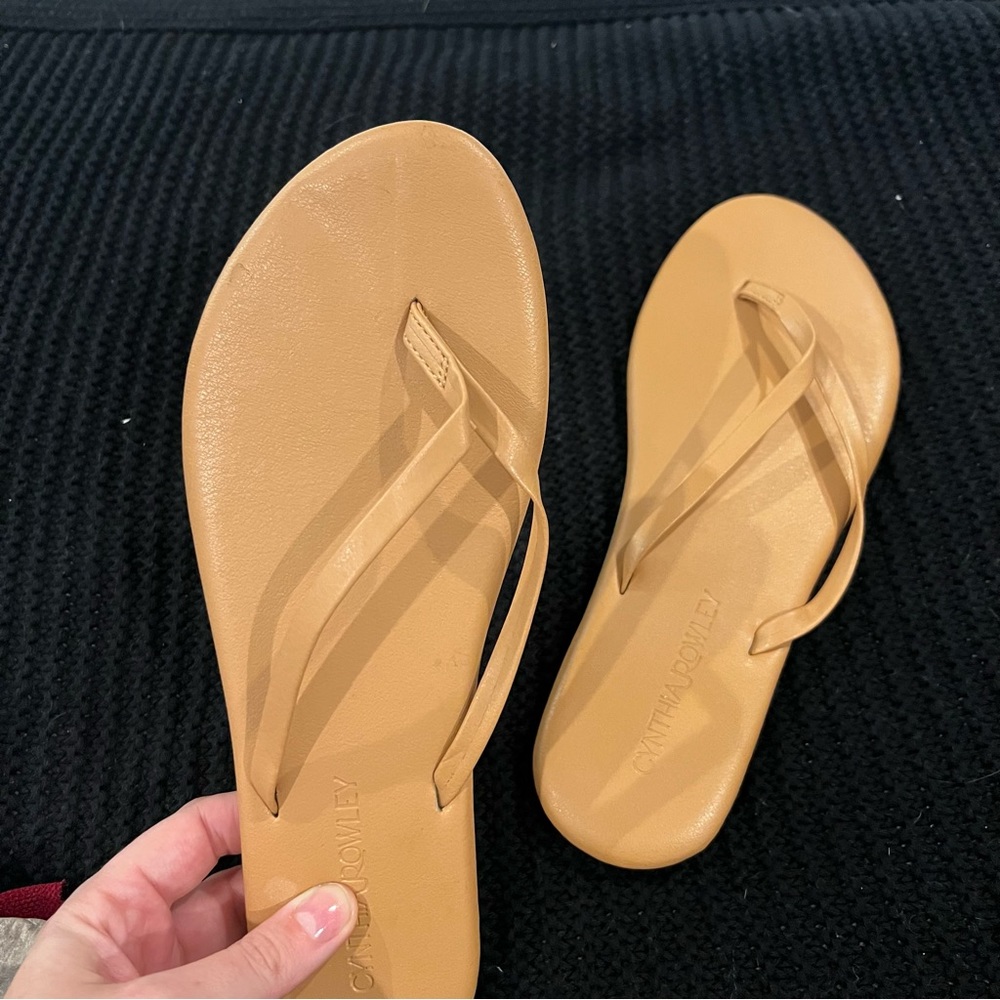 Flat Tan Thongs - Cynthia Rowley Size 8